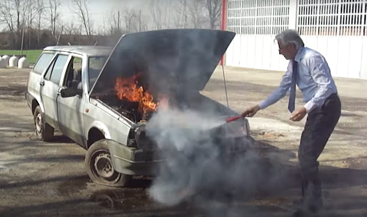 Car Fire Extinguished with Firestryker